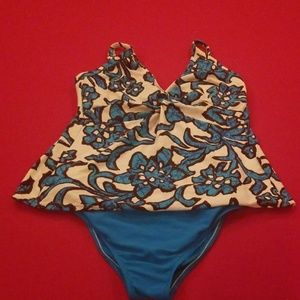 2 piece turquoise tankini